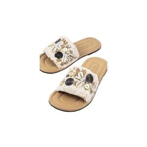 Free People Women's Shipwreck Surf Shell Sandals Chalk monochromatic boho chic.